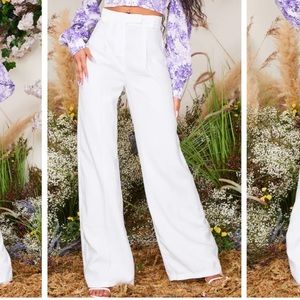 NWT Wide leg white trousers